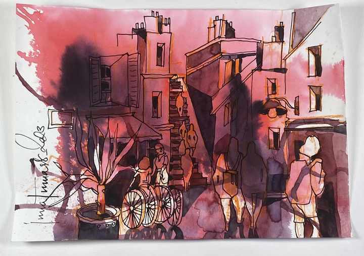 Городской скетчинг. Люди в пейзаже. Минимарафон