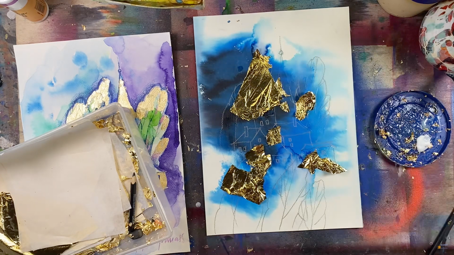 Два урока "Голубой пейзаж с ветром" и "Синий ветер. Композиция 2" из серии Мистическая Австрия. Мифы, легенды и искусство