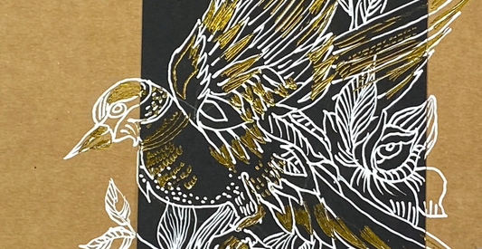 Композиция с птицей. Тема: Скетчинг. Графика. Поп Арт