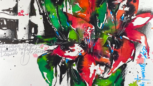 Красные лилии творческая работа ❤️