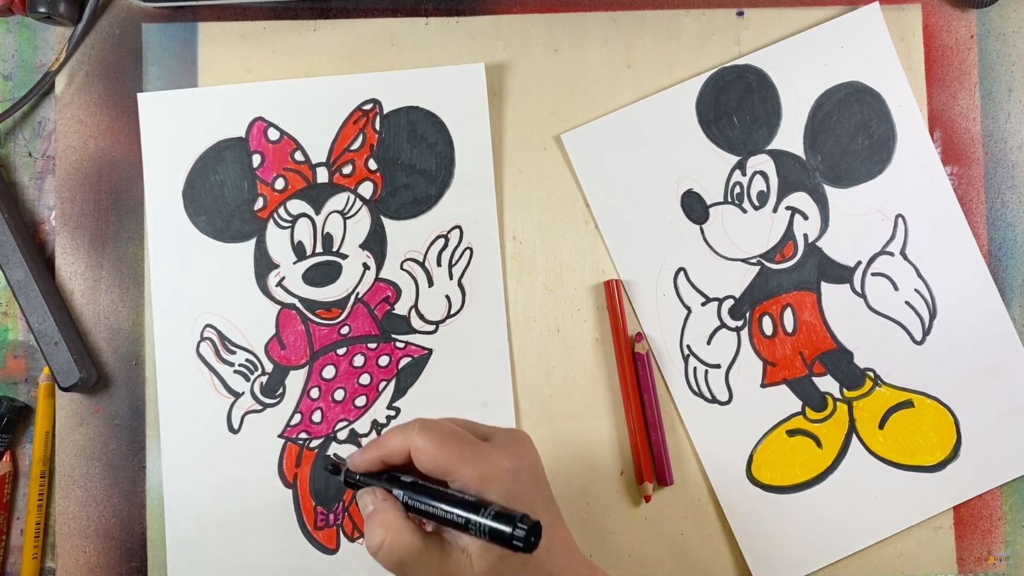 Как рисовать Микки-Маусов