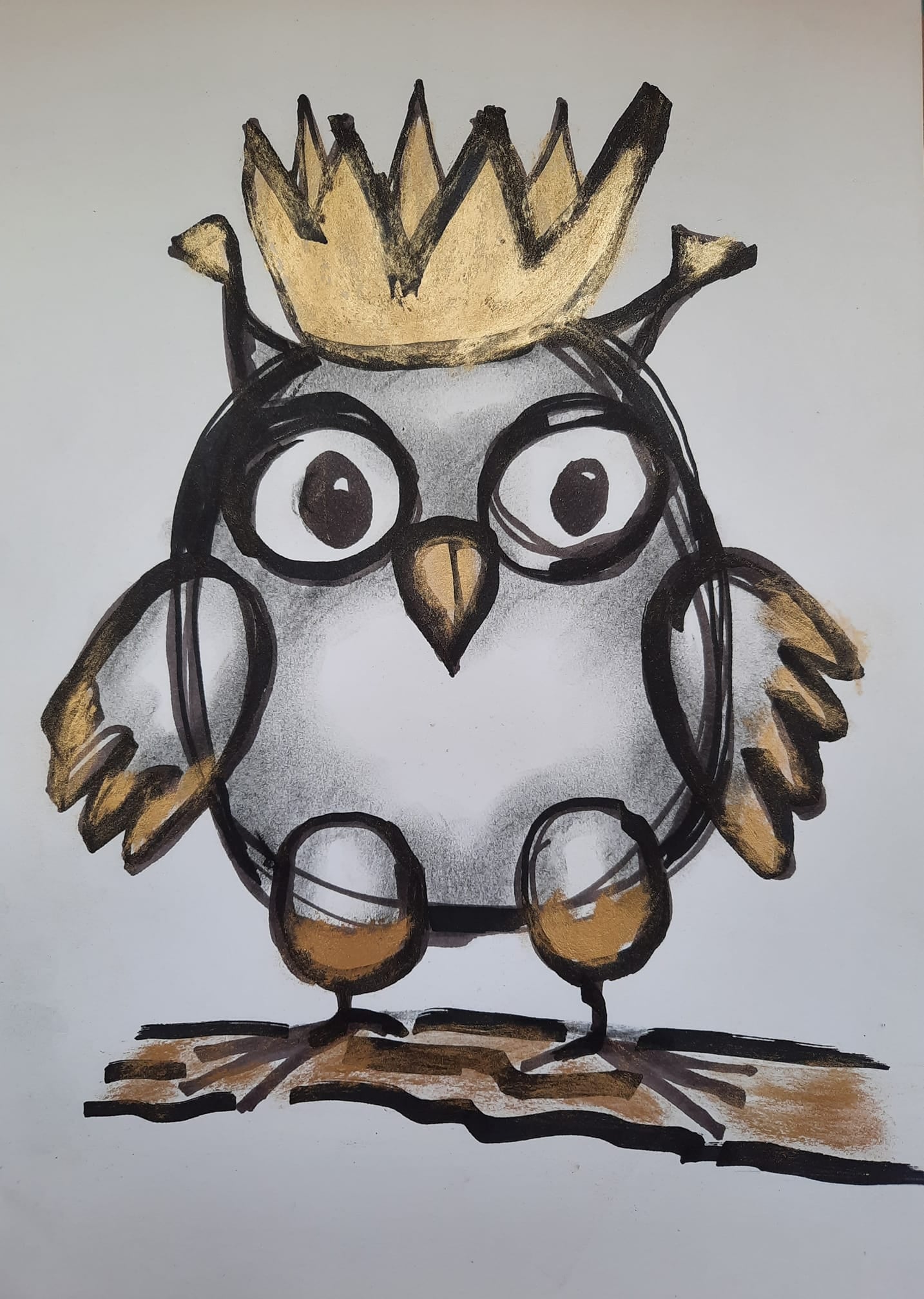 Графика и золото. Сова