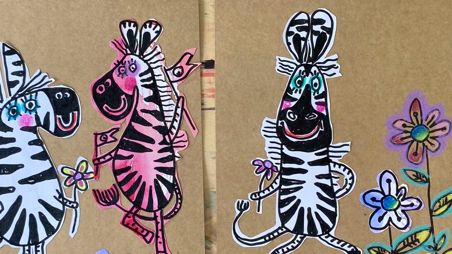 Мастер-класс Танцующие зебры. Коллаж