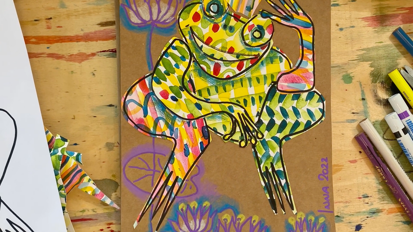 Мастер-класс. Коллаж. Лягушка с короной