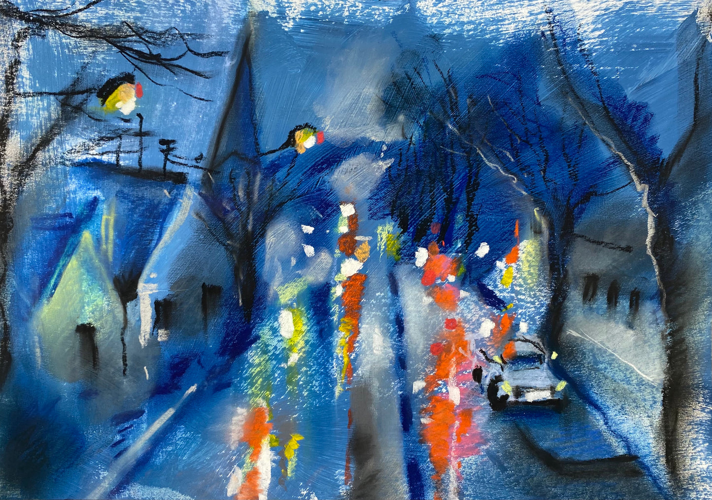 Мастеркласс. "Синий вечер". Пастель