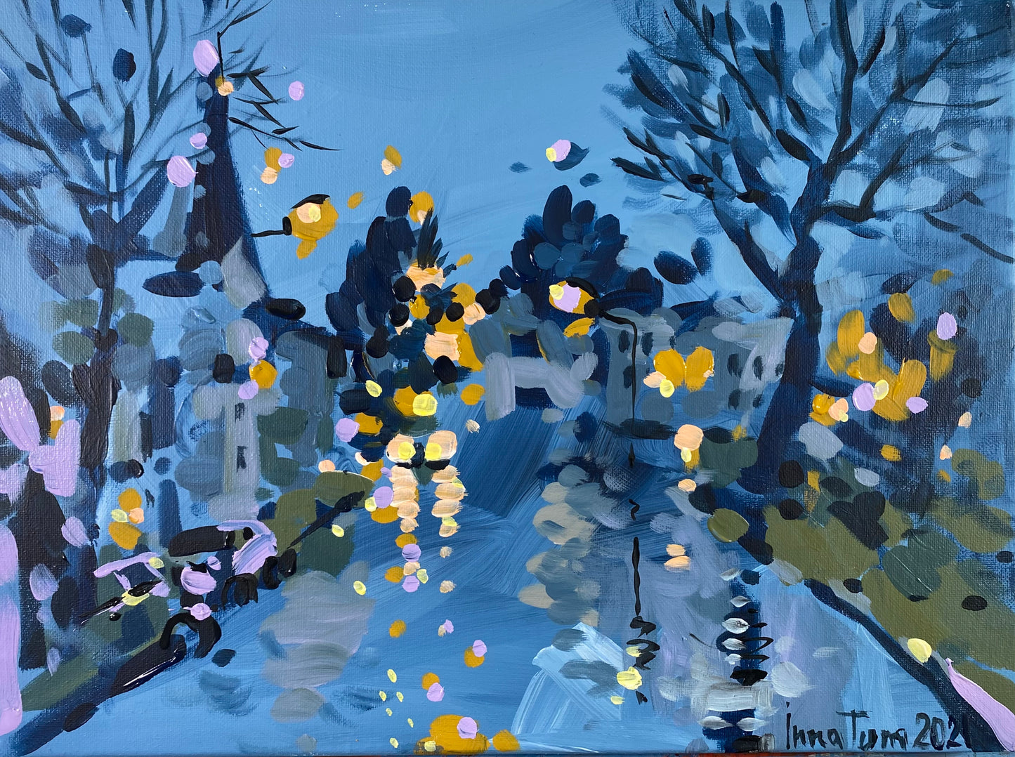 Master Class. "Regenherbst". Acrylgemälde