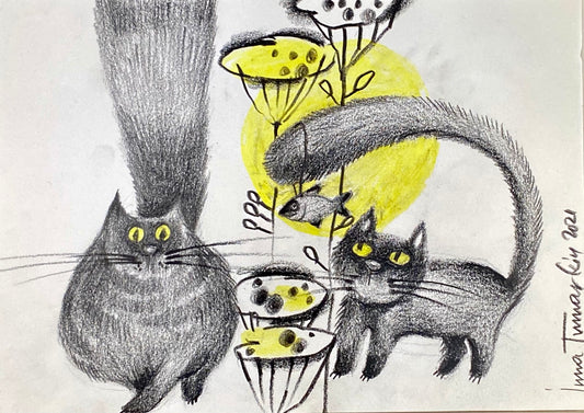 Пушистые коты. Графика