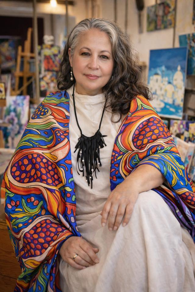 2 платка + книга «7 дней счастья. Греция. Пелопоннес» Авторский арт-проект Тани Арет и Инны Павлечка-Тумаркин