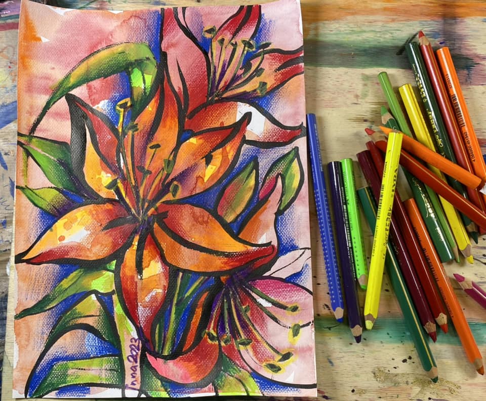 Мини-марафон "Летние лилии, акварель"