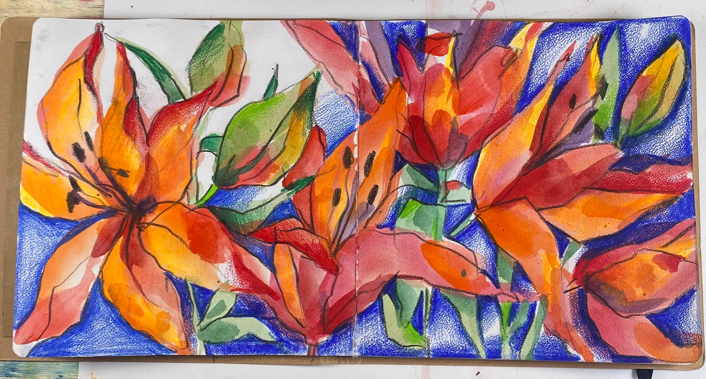 Мини-марафон "Летние лилии, акварель"