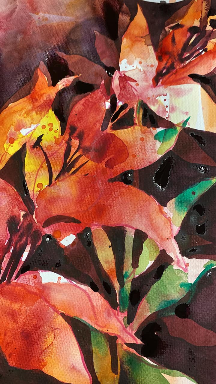 Мини-марафон "Летние лилии, акварель"