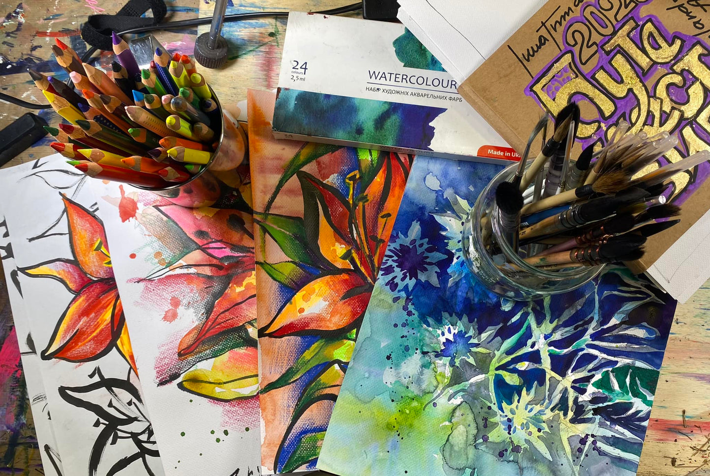 Мини-марафон "Летние лилии, акварель"