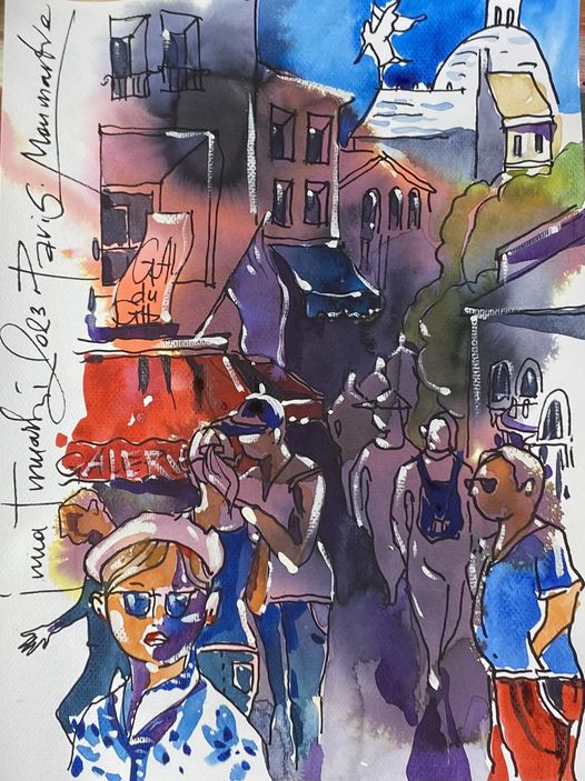 Городской скетчинг. Люди в пейзаже. Минимарафон