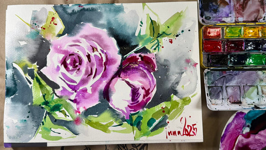 Акварельные розы. Онлайн Арт-курс