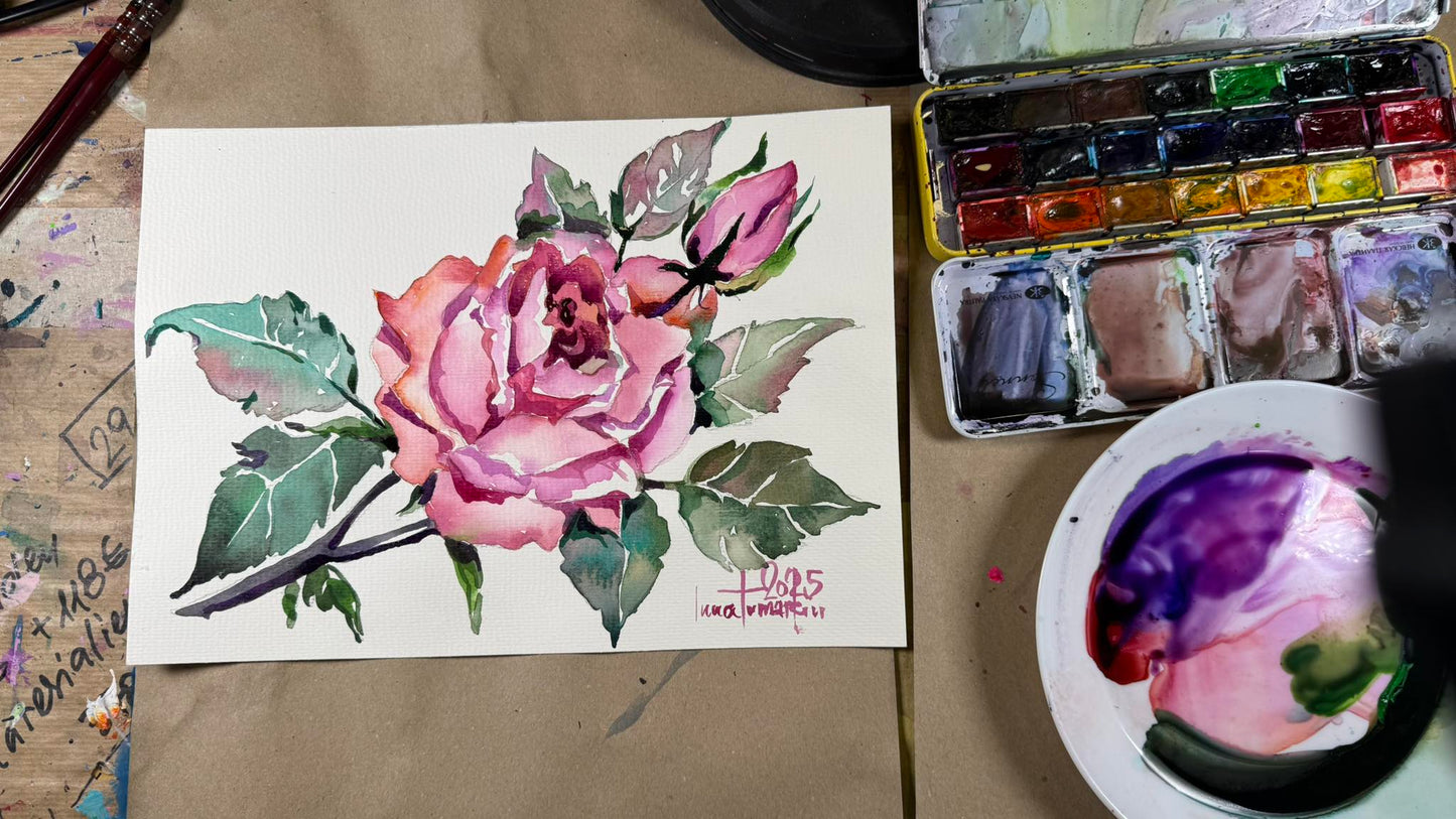 Акварельные розы. Онлайн Арт-курс