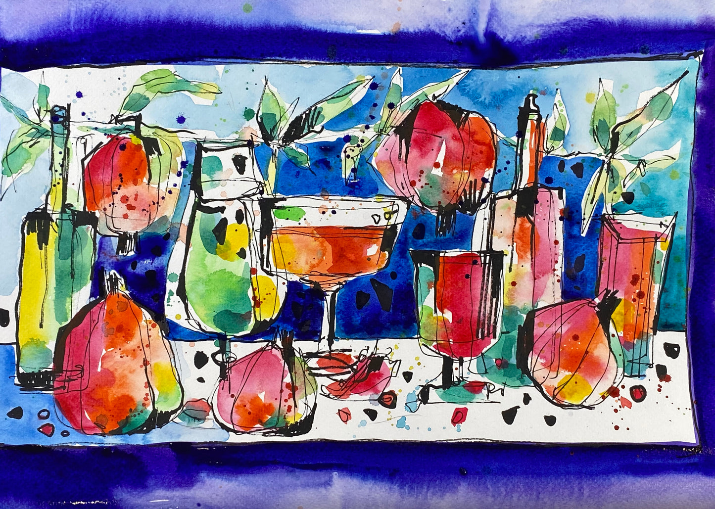 Летняя композиция. Акваграфика