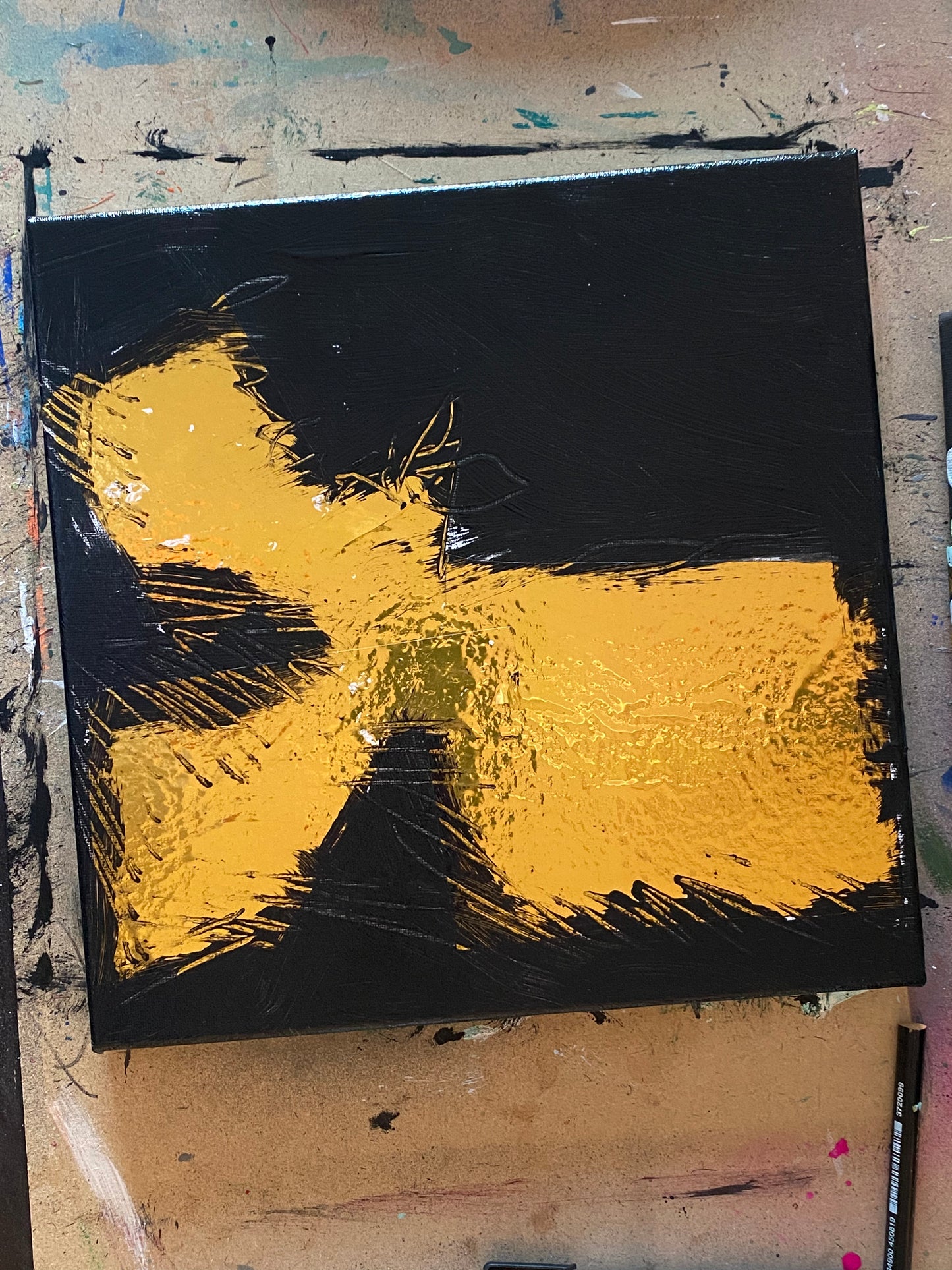 Абстракция. Цветы на золоте.Акрил