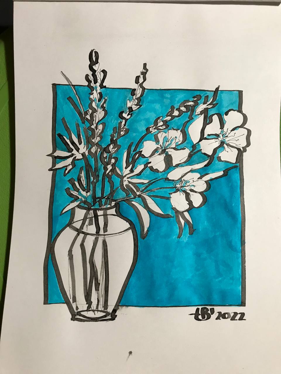 Желтые Итальянские цветы. Скетчинг. Графика. Поп Арт.Мастер-класс