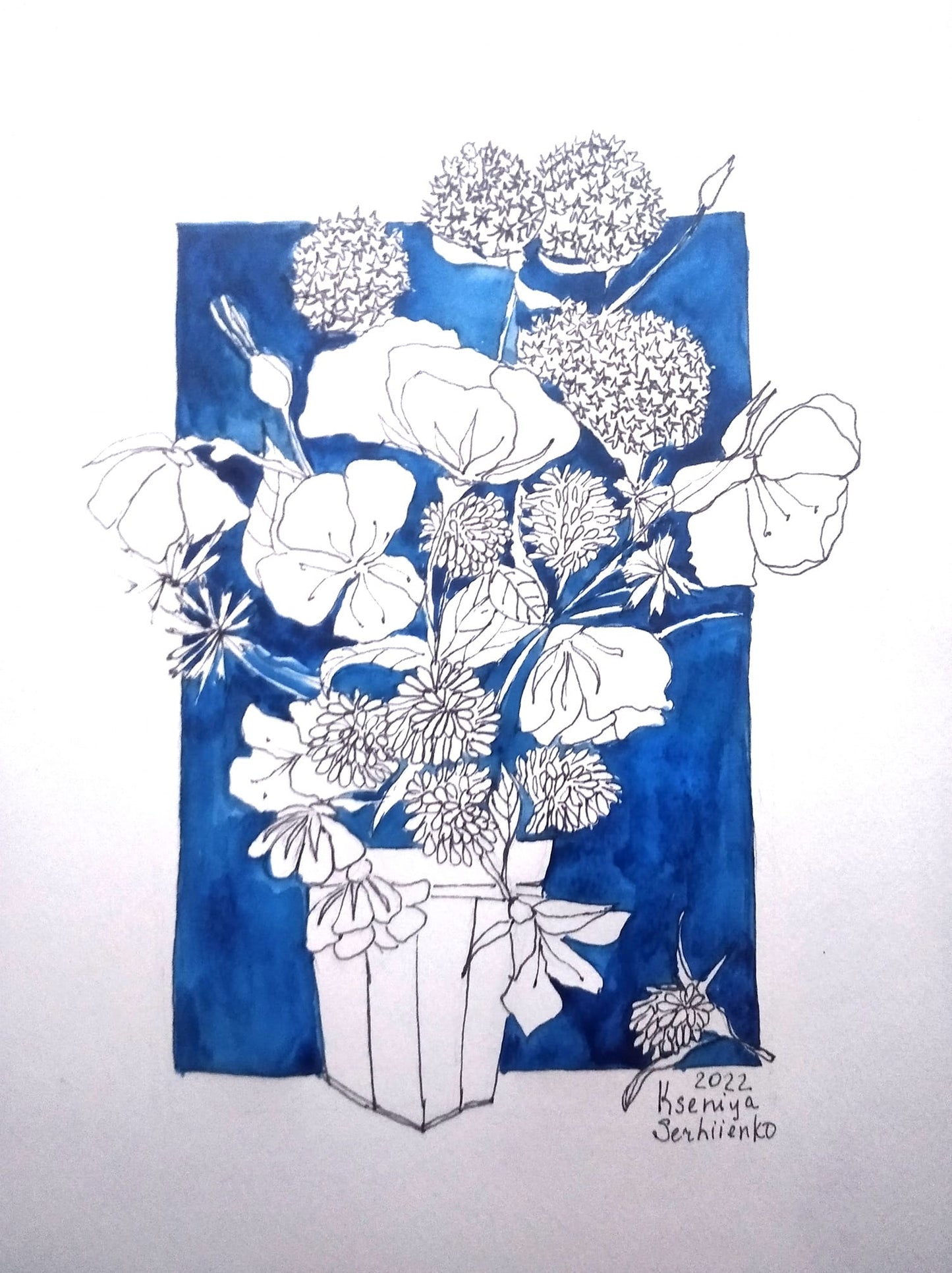 Желтые Итальянские цветы. Скетчинг. Графика. Поп Арт.Мастер-класс