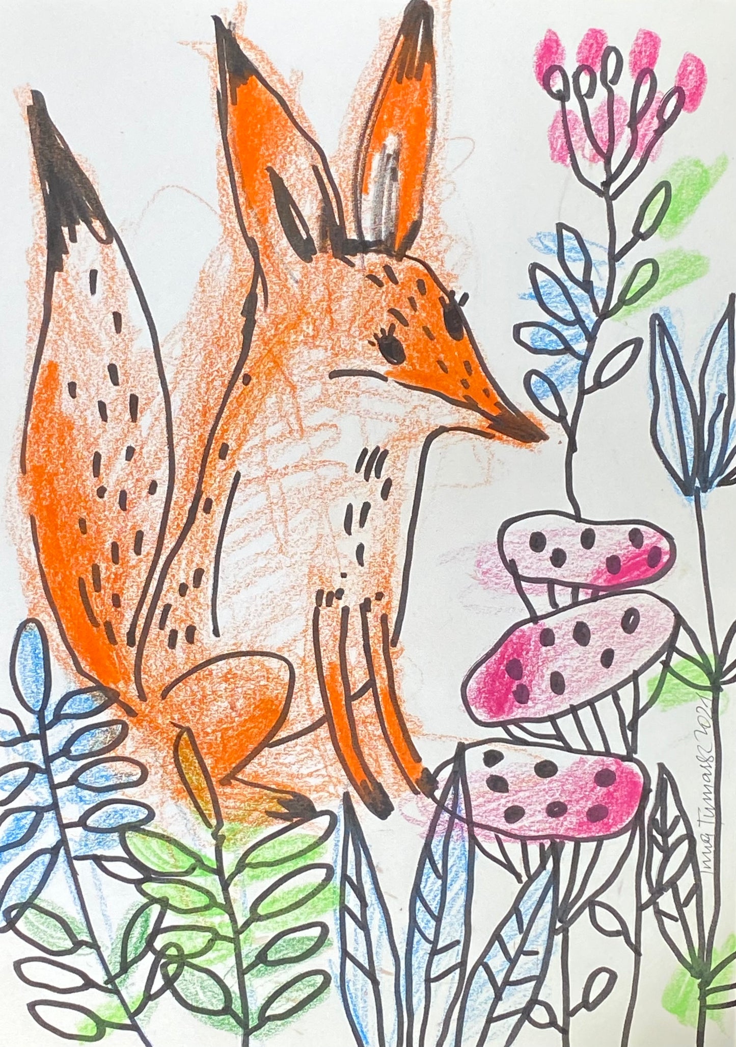 Марафон. Живопись цветными карандашами