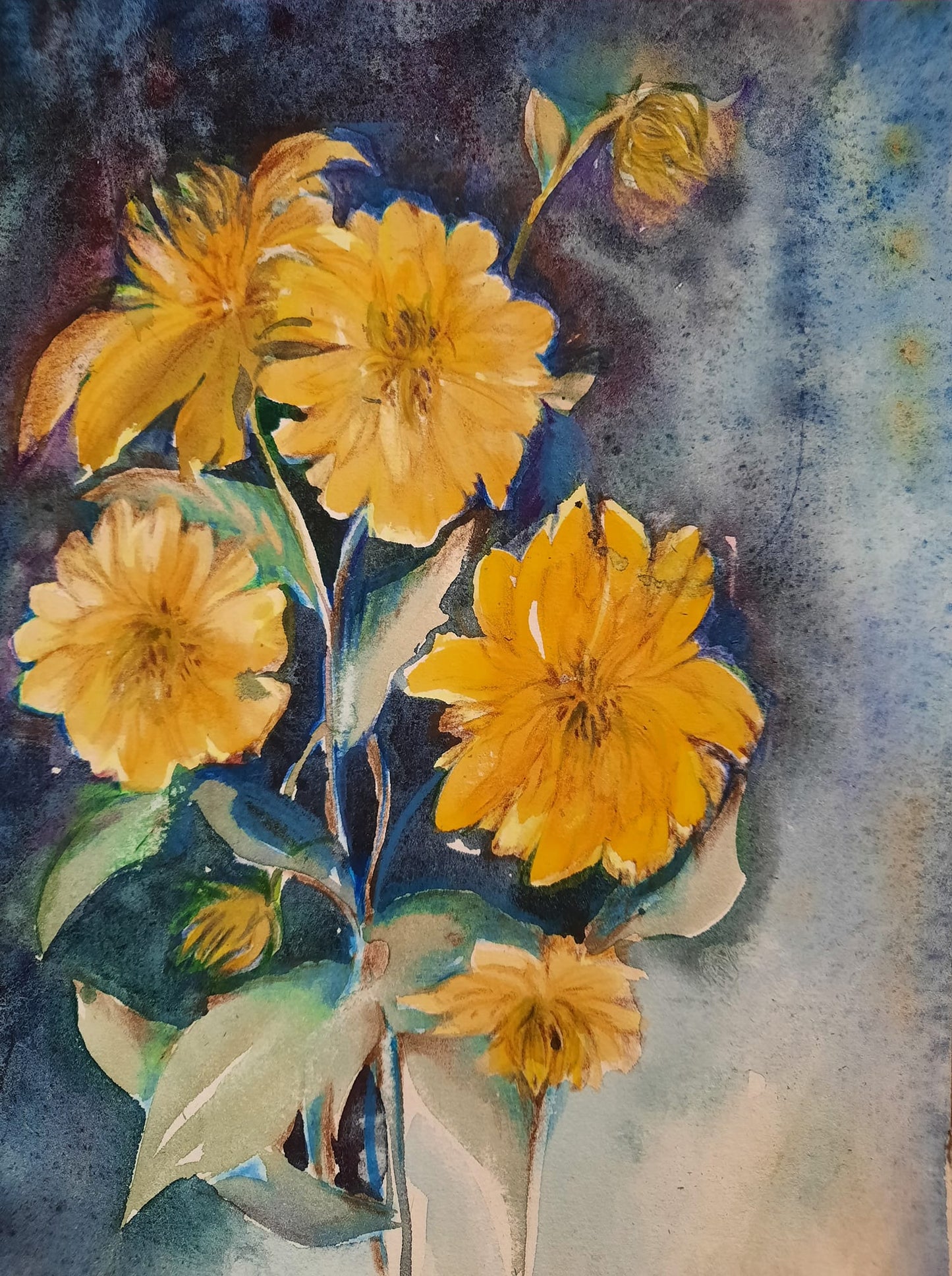 Белые мальвы. Летняя акварель. Мастер-класс