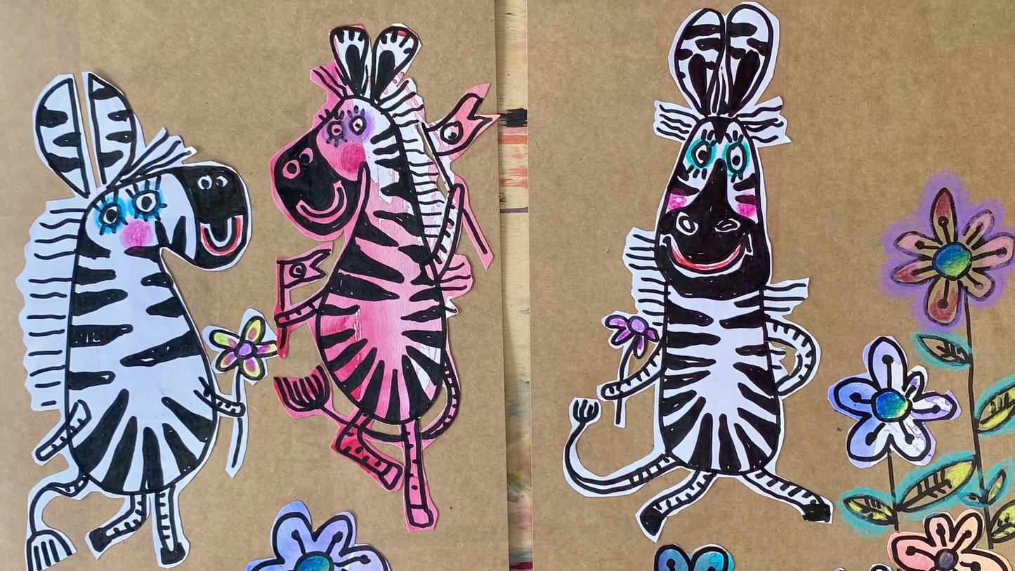 Мастер-класс Танцующие зебры. Коллаж