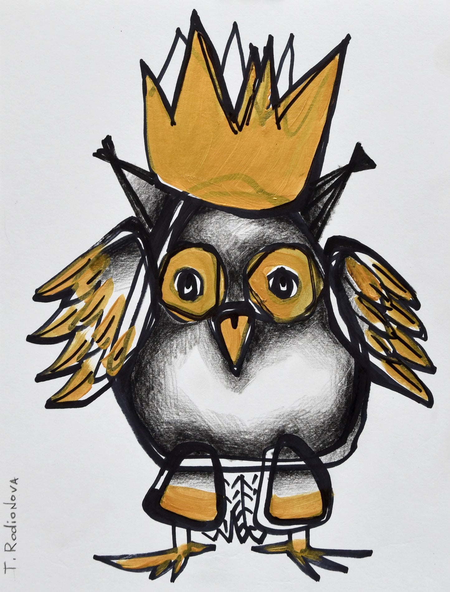 Графика и золото. Сова