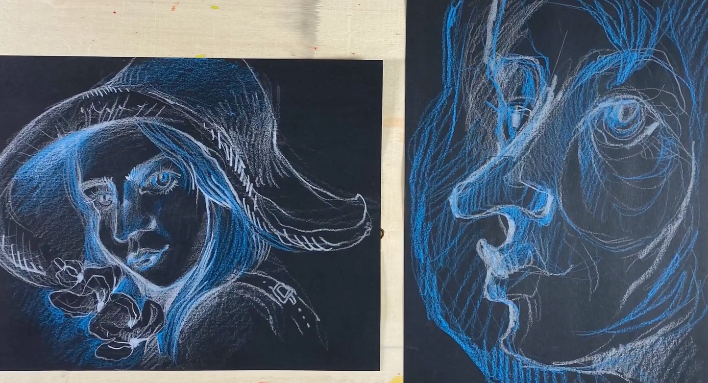 Портрет на чёрной бумаге