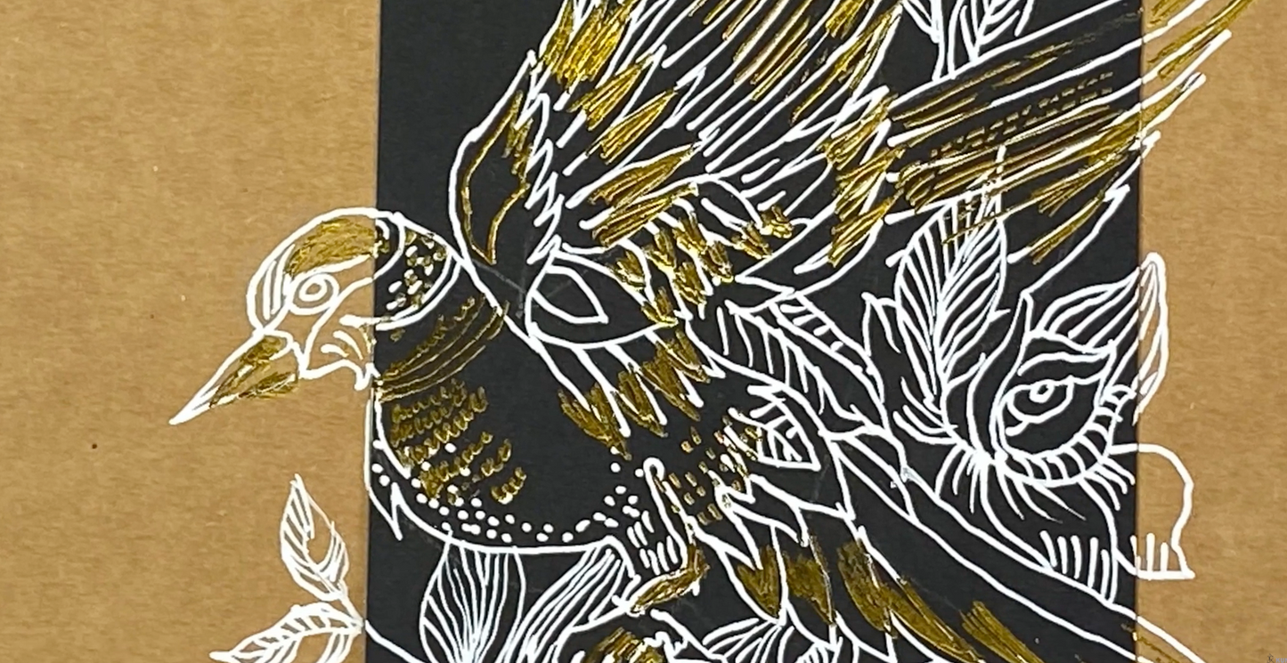 Композиция с птицей. Тема: Скетчинг. Графика. Поп Арт