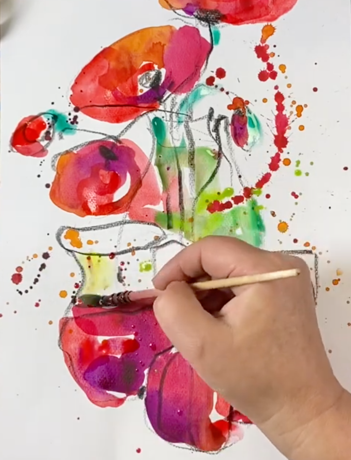 Натюрморт с маками и гранатом