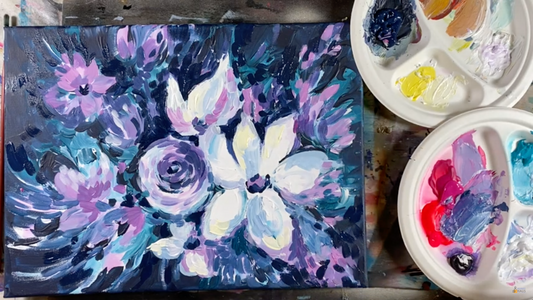 Холодные цветы. Акриловая вязь