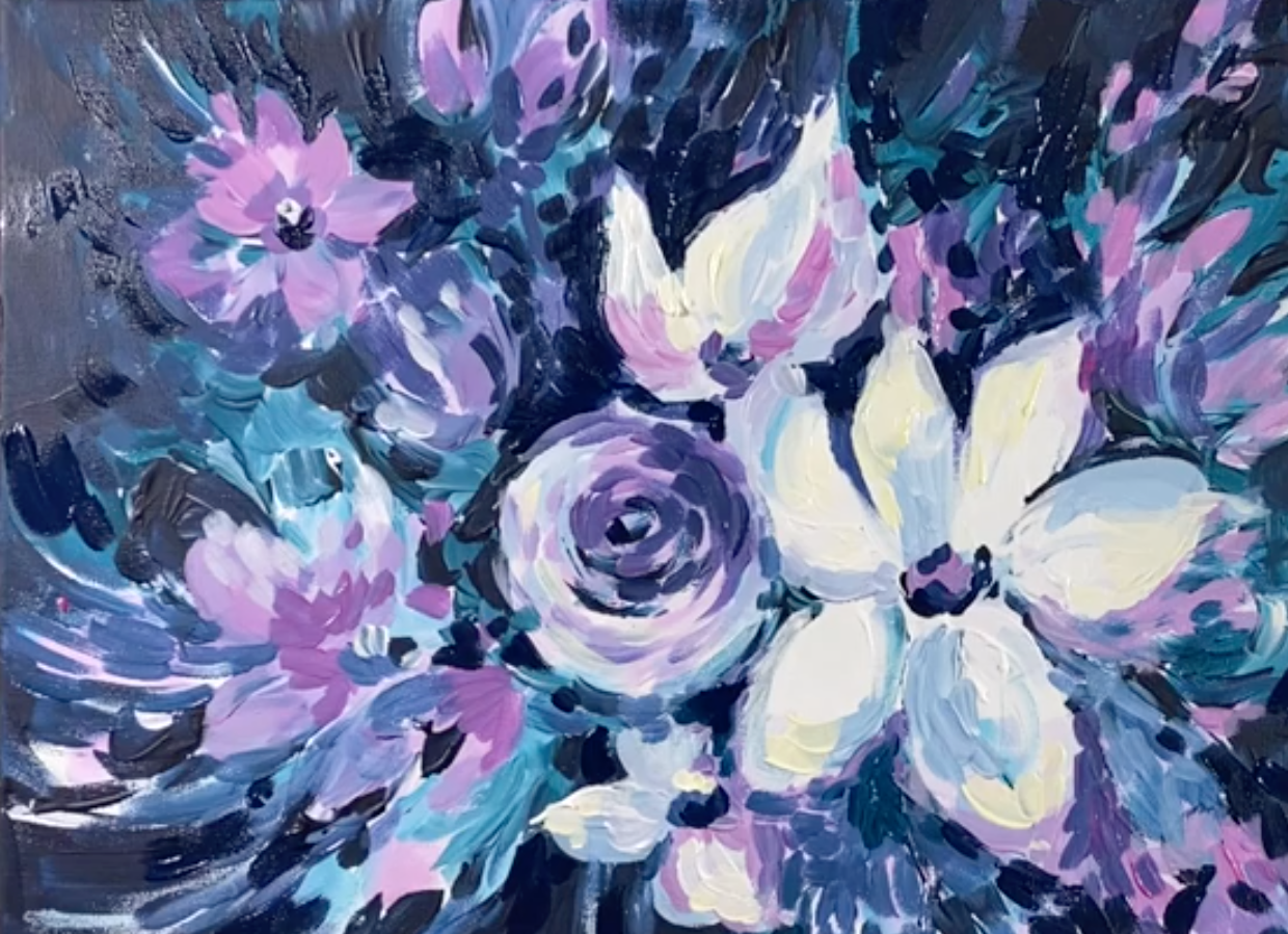 Холодные цветы. Акриловая вязь