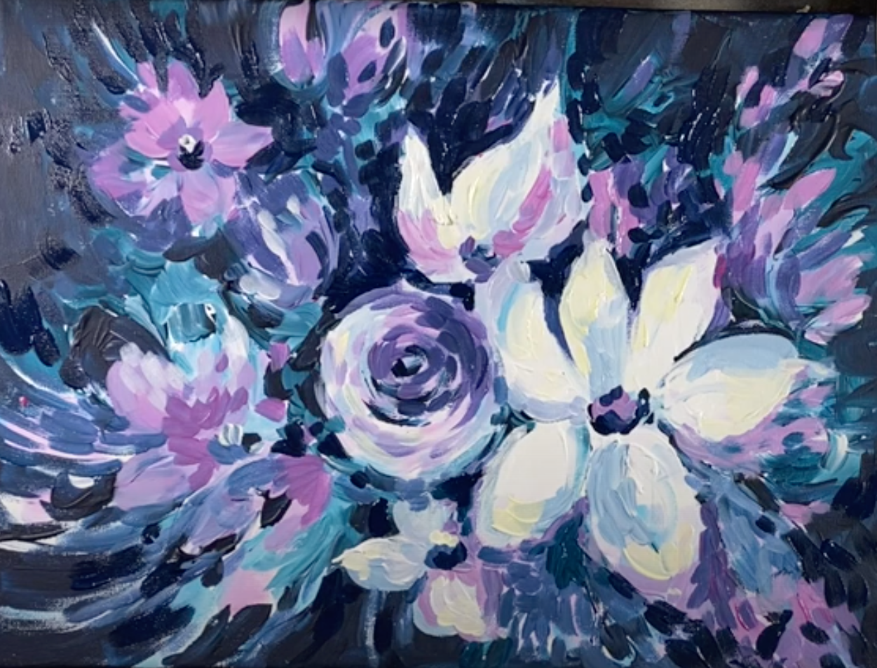 Холодные цветы. Акриловая вязь