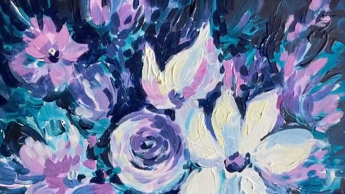 Холодные цветы. Акриловая вязь