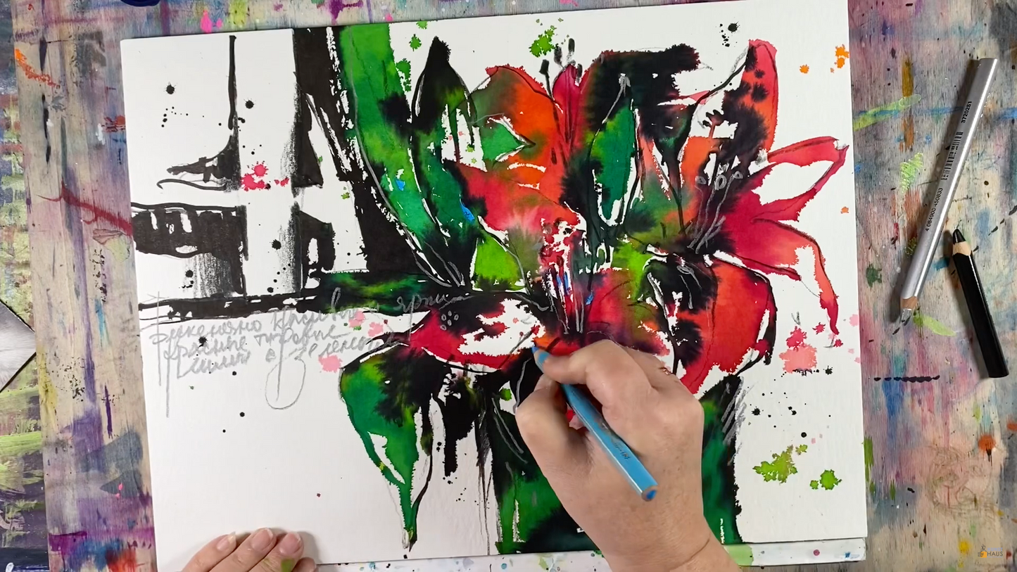 Красные лилии творческая работа ❤️