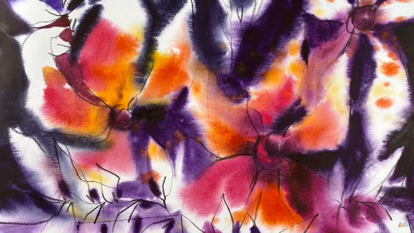 Мягкие цветы акварель