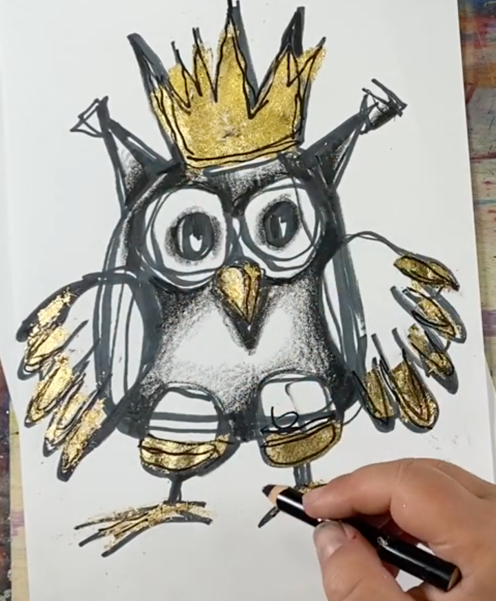 Графика и золото. Сова