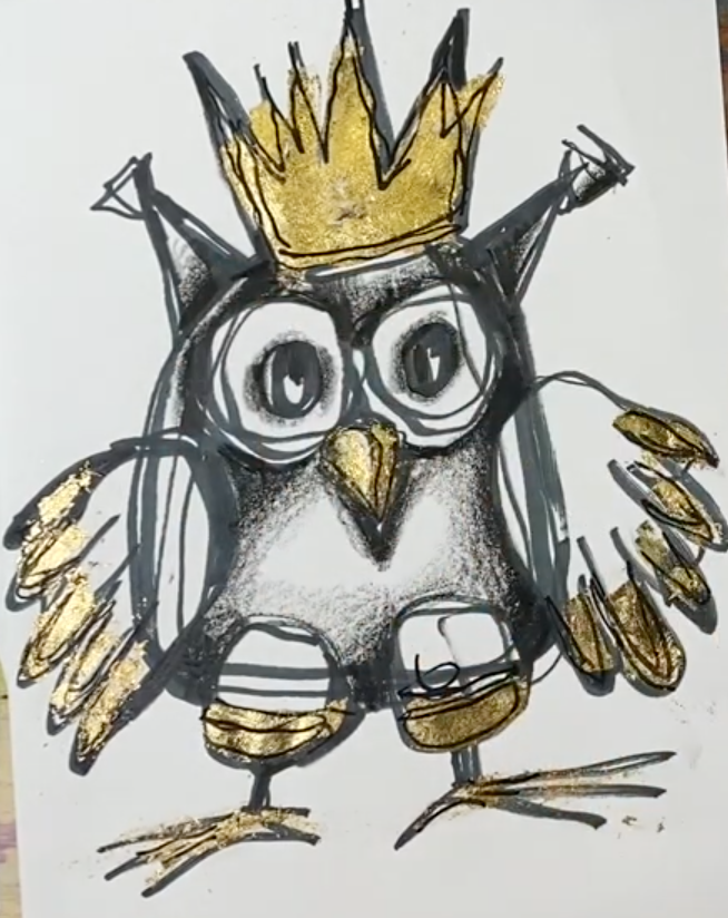 Графика и золото. Сова