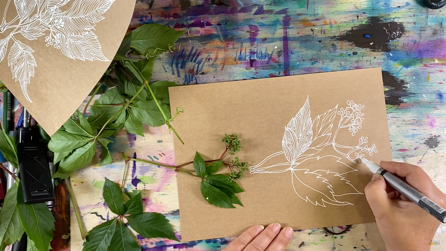 Графическая композиция виноградная лоза