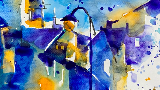 Летняя акварель австрийская деревня. Онлайн-урок