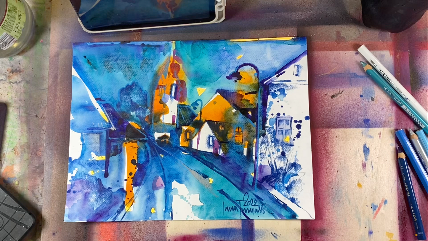 Летняя акварель alla prima