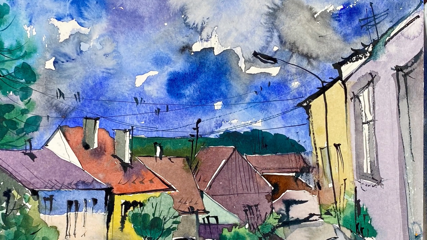 Академический пейзаж. Летняя акварель. Мастер-класс