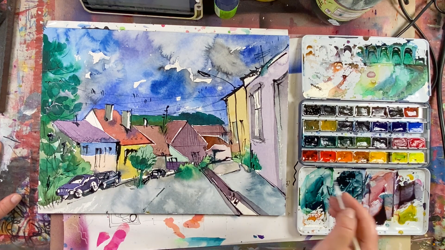 Академический пейзаж. Летняя акварель. Мастер-класс