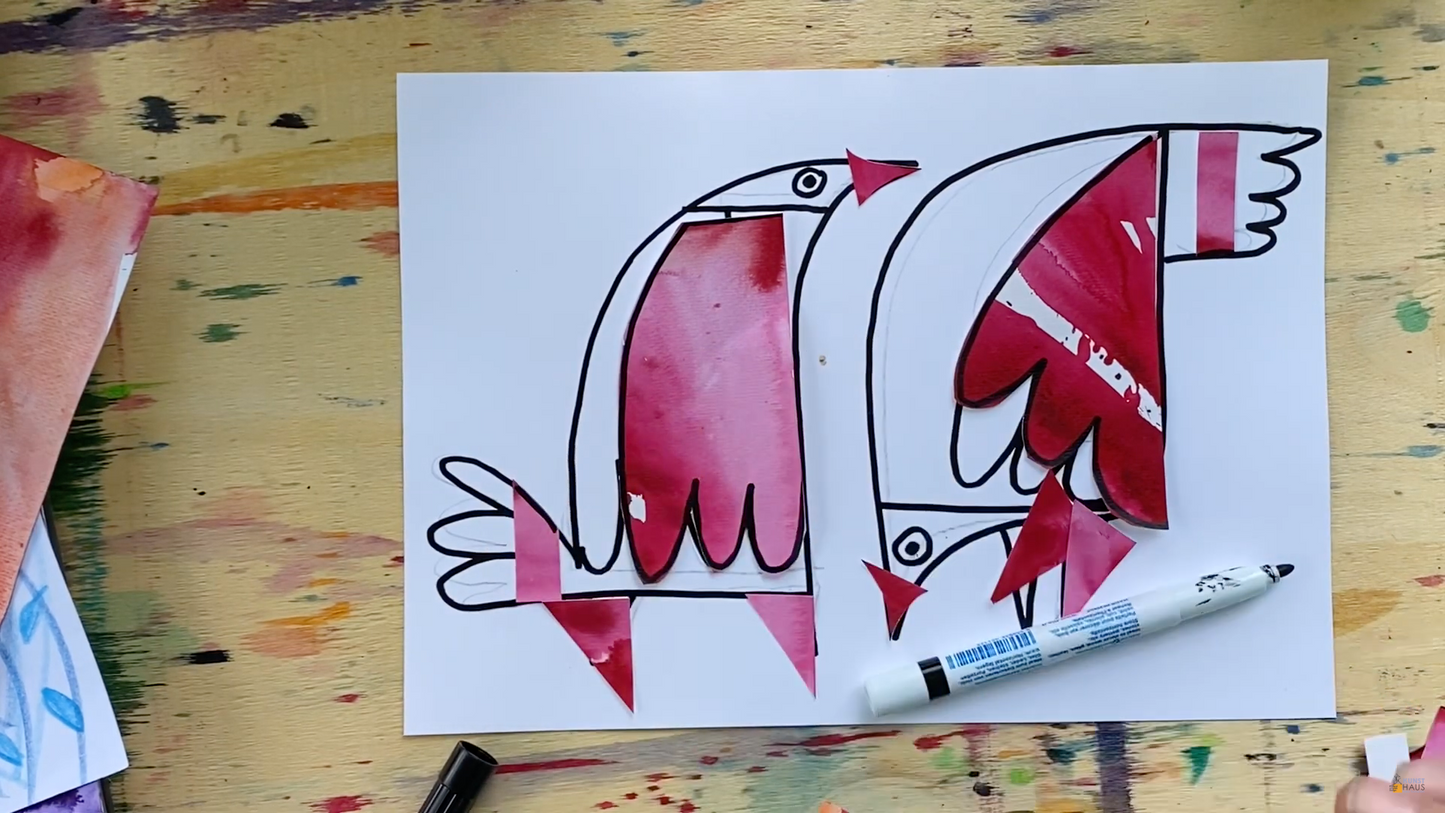 Мастер-класс. Коллаж. Петушки