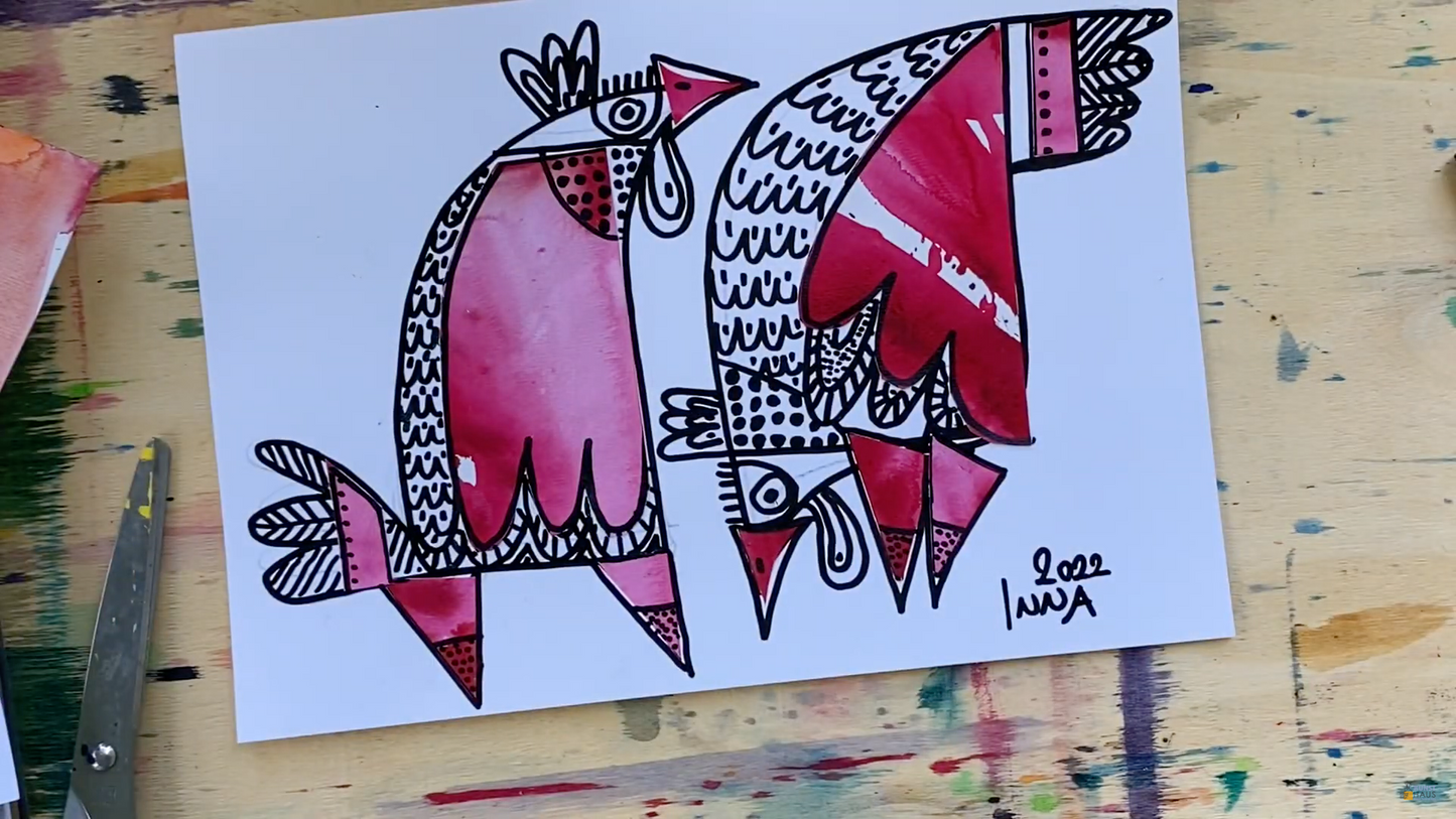 Мастер-класс. Коллаж. Петушки