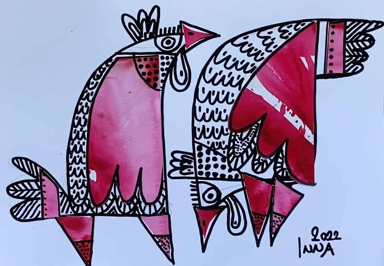 Мастер-класс. Коллаж. Петушки