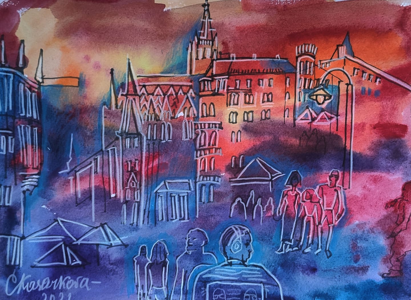 Летняя акварель Вена