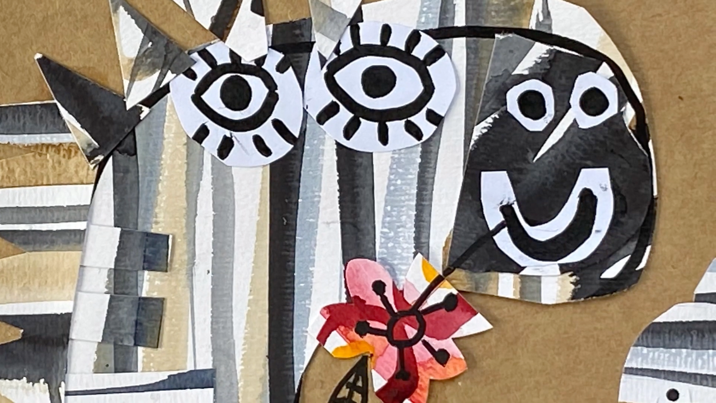 Мастер-класс Зебра. Креативный коллаж. Веселые животные