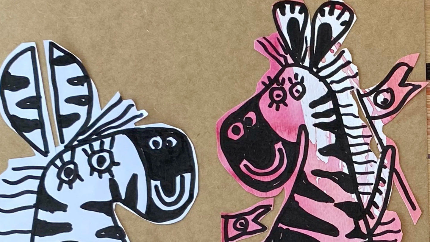 Мастер-класс Танцующие зебры. Коллаж