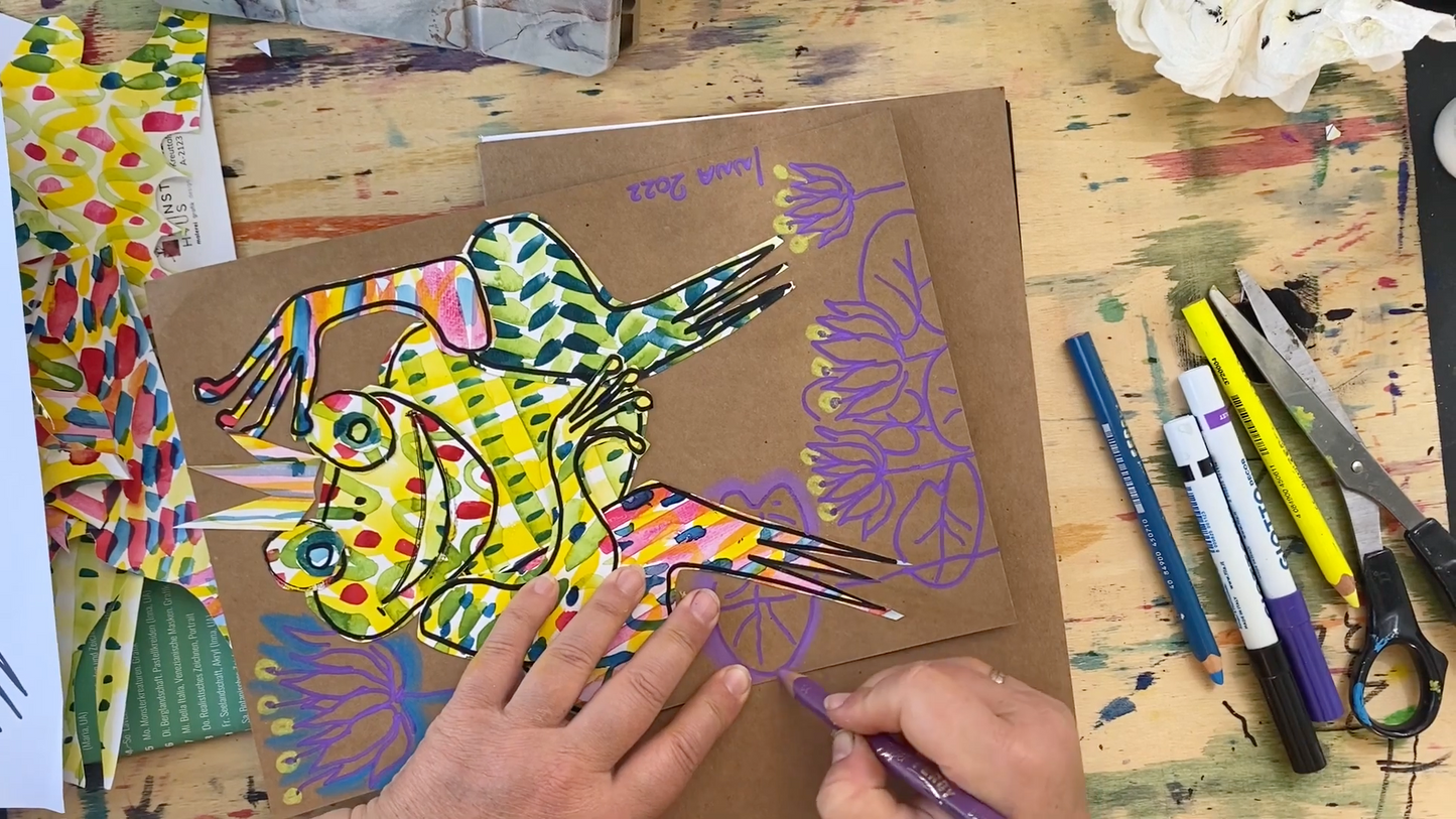 Мастер-класс. Коллаж. Лягушка с короной